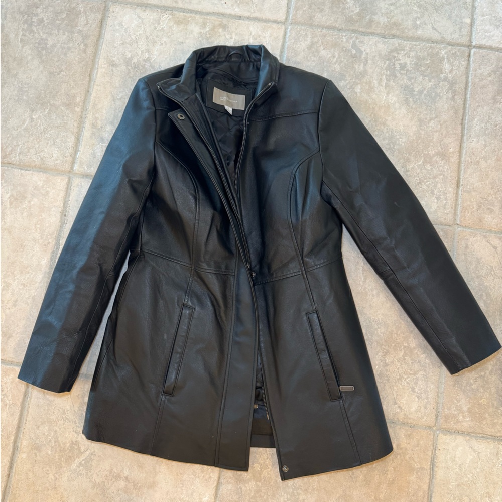 Women’s Real Leather Croft & Barrow Black Coat